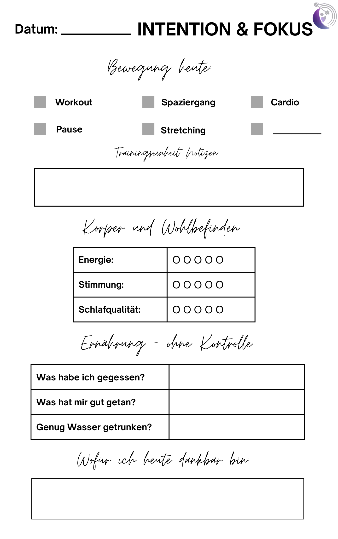 Fitness & Mindset Journal DiFit